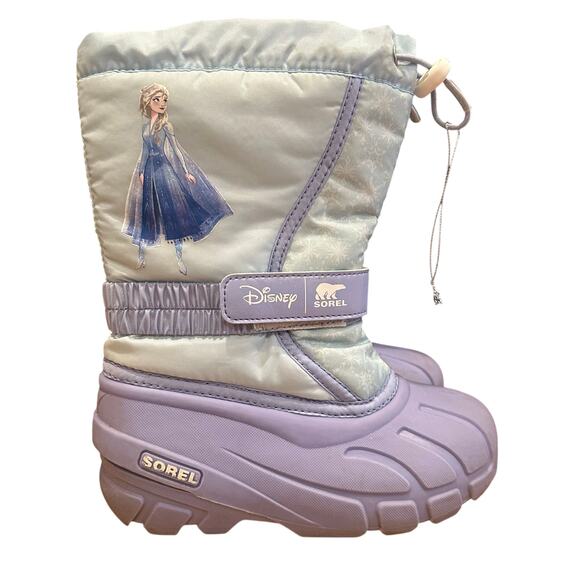 Disney Frozen Sorel Boots sz 1 Sorel Flurry Winter Boots Elsa Boots - Picture 1 of 10